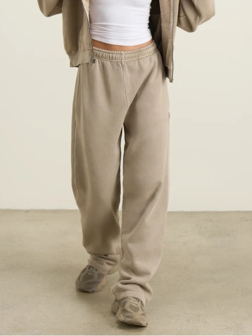 ♡ Joah Brown Oversized Straight Leg Jogger Sand French Terry